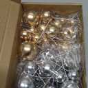 ASTARON 32 Pcs Ball Cake Topper Decorations Mini Balloons Cake Topper Sticks Foam Balls Cake Picks for Graduation Wedding Party Birthday Cake Decorations (Gold Silver Black)
