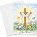 Religious Easter Cards with Envelopes – Christian Easter Cards 5x7 Inch, Easter Cross Religious Greeting Cards, 8 Pack Easter Cards Religious for Prayer, Church & Family