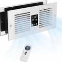 Room to Room Air Transfer Fan with Remote, 300 CFM Through Wall Vent Fan with Temperature Control, Hardwired Room to Room Fan for Kitchen, Wood Stove & Laundry (Fits 3.8"-7.4" Walls)