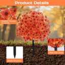 Geegoods Set of 2 Artificial Topiary Ball Tree with Flower for Outdoor, Fall Fake Shrubs Bushes with Ground Spikes, UV Resistant Faux Boxwoods Plants for Garden Porch Patio Decor