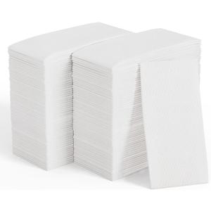JOLLY CHEF 600 Pack Disposable Paper Napkins, Soft Bathroom Napkins for Guests, 2-Ply White Paper Hand Towels for Halloween, Wedding, Thanksgiving