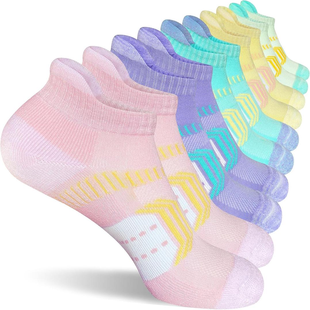 suaskk Womens Athletic Cushioned Anti-Blister Comfort Running Ankle Socks 5 Pairs (L)