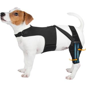 Dog Knee Brace for Torn Acl Hind Leg, Adjustable for Back Leg with 10 Stabilizers, Reduces Pain, Ligament Injuries & Luxating Patella for Small Medium Large Dogs (Black)
