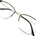 VisionGlobal Blue Light Blocking Glasses for Women/Men, Anti Eyestrain, Computer Reading, Stylish Oval Frame, Anti Glare (3147_gold Black(c7))