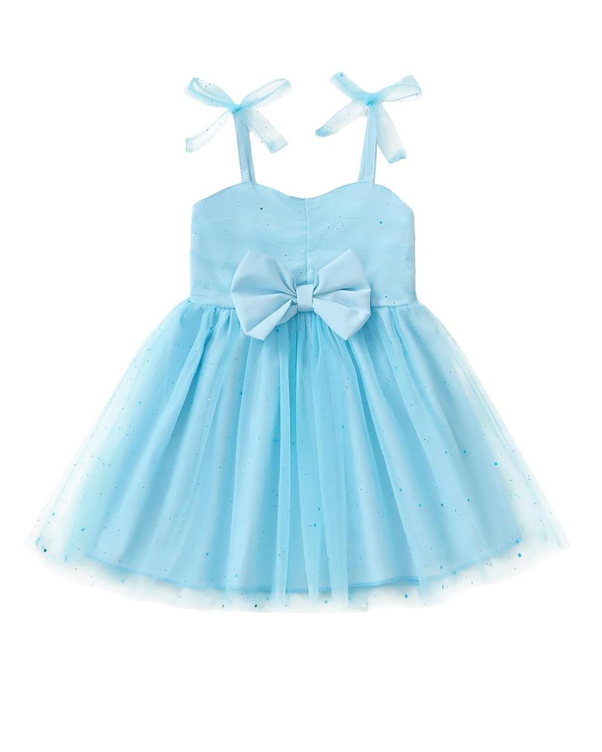 6T Little Girls Clothes Princess Birthday Tea Party Cake Smash Smocked Toddler Girl Graduation Dress Tutu Tulle Fairy Dresses for Girls Size 7 (Blue)