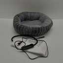 INVENHO Heated Cat Beds for Indoor Cats and Small Dogs, 20" Cozy Donut Heated Pet Bed with Timer & Temp Adjustable, Removable Waterproof Electric Warming Bed for Indoor Cat (Grey)