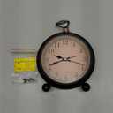 TooTa Vintage Retro Analog Alarm Clock, 4 inch Super Silent Non Ticking Small Clock with Night Light, Battery Operated, Simply Design, for Living Room, Bedroom, Bedside, Desk, Gift Clock (Arabic)