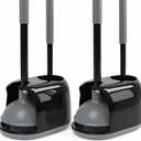 Toilet Bowl Brush and Plunger Set with Toilet Cleaner Brushes and Heavy Duty Plunger Long Handle for Essential Bathroom Scrubber Cleaning