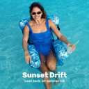 SLOOSH Pool Floats Chairs Adult,Inflatable Pool Lounge,Plant Pattern Floating Mat Hammock,Blow up Water Chairs Noodles rafts for Party Summer Water Beach Fun, Blue Leaves