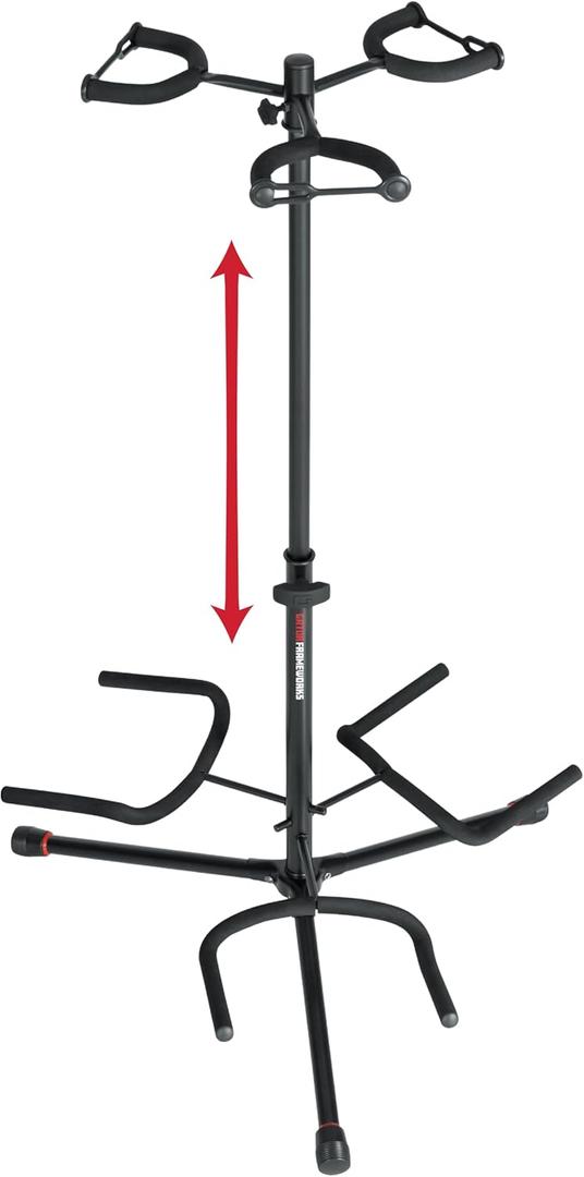 Gator Frameworks Adjustable Triple Guitar Stand, Holds (3) Electric or Acoustic Guitars, (GFW-GTR-3000)