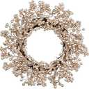 20" Christmas Wreath for Front Door Artificial Champagne Holly Berry Wreath for Christmas Thanksgiving Winter Holiday Decoration