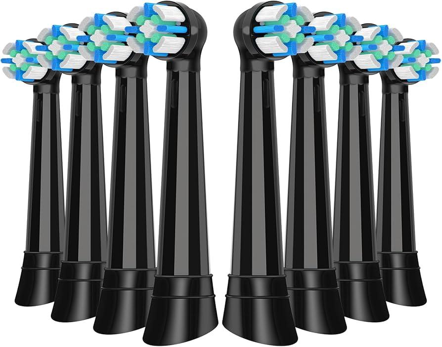 8 Pack IO Brush Head Compatible with Oral B IO 2/3/4/5/6/7/8/9/10/Deep Clean Electric Toothbrush, Replacement Heads Compatible with Oral B IO for Effective Cleaning (Black)