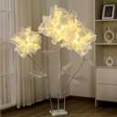 3 Pcs 4.9ft Giant LED Flowers Light with Stem and Standing Base Large Artificial Silk Flowers Light up Decor Wedding Decoration for Reception Baby Shower Birthday Party Supplies Outdoor Indoor
