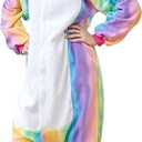 Unicorn Onesie Adult, Unisex Animal Cosplay Pajamas, Christmas and Halloween Costume (Small, Rainbow)