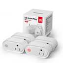 SASWELL Matter Smart Plug, Work with Apple Homekit, Alexa & Google Home, WiFi Outlet with 15A/1800W Max, Voice Control, Supports Energy Monitoring by Tuya, 2.4GHz WiFi Only, 4 Pack