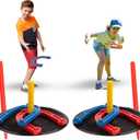 YONAR Sports Outdoor Indoor Rubber Horseshoes Set | Includes 4 Horseshoes, 2 Pegs, 2 Rubber Mats, 2 Red Plastic dowels, 1 Mesh Bag | Perfect for Beach, Parks, Picnics, Backyard, Fun for Kids Adults