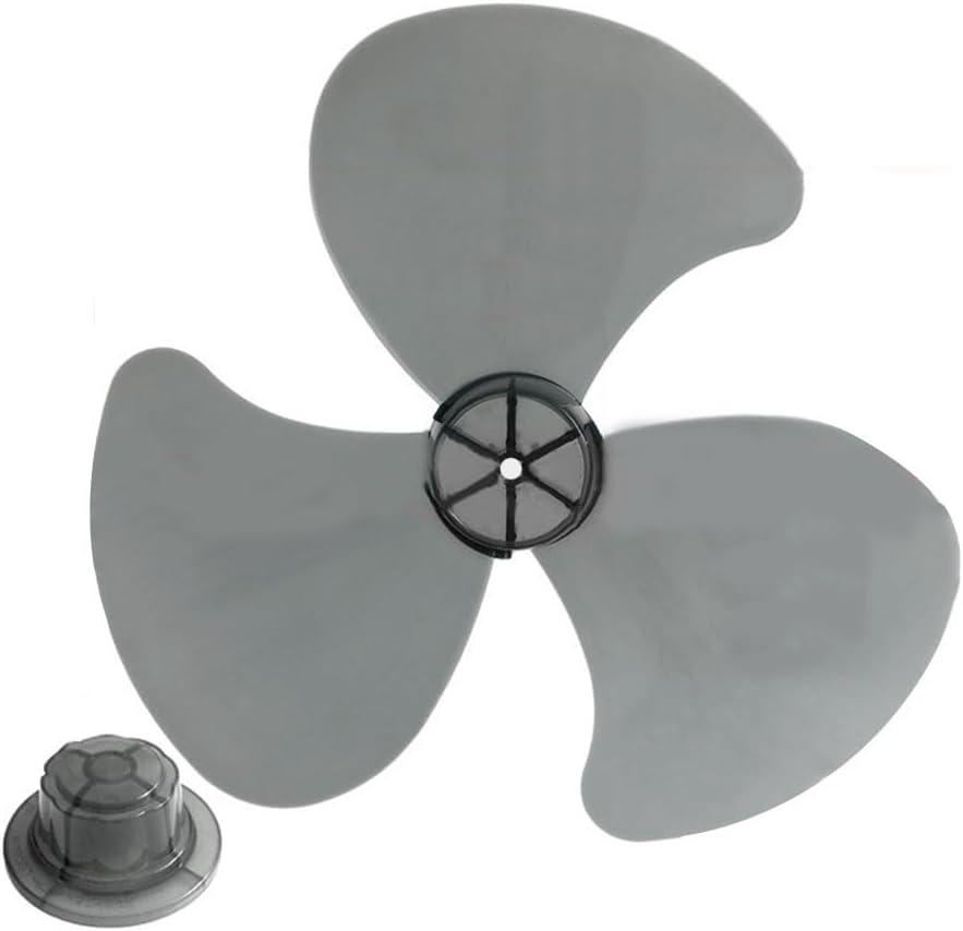 16 Inch Plastic Fan Blade With 3 Leaves And Nut Cover, For Pedestal Or Table Fans Easy to Install and Clean(black)