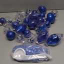 Bucherry 48 Pcs Royal Blue Christmas Ball Icicle Ornaments Clear Plastic Shatterproof Xmas Tree Ball Decor Sparkling Glitter Plastic Christmas Acrylic Icicle Ornaments for Holiday Wedding Party