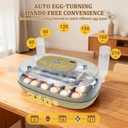 Series III - 24 Egg Automatic Incubator, Full-Stage Adaptive Humidity (Dual-Bottle) & Auto Temp Control, Custom-Interval Auto Turn & Auto Stop, Preset Incubation Days, Adjustable Egg Spacing, Candler