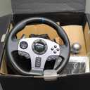 PXN PC Steering Wheel, V9 Universal Usb Car Sim 270/900 Degree Race Steering Wheel with 3-Pedals and Shifter Bundle for PC, Xbox One, Xbox Series X/S, PS4, PS3, Switch (Black)