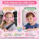 K6 Kids Headphones for Toddler & Kids Ages 2-12, 85/94dB Safe Volume Limited, Wired with 3.5mm Jack, HD Microphone, Adjustable & Foldable, On-Ear Headphones for Tablet, School, Travel, iPad