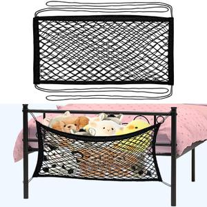 Stuffed Animal Storage Net for Kids, Bedside Toy Organizer Net - Neatly Store Your Stuffed Animals, Elastic Bedside Stuffed Animal Storage Net with Tether, Stretches up to 32 Inches, Black (1) Stuffed Animal Storage Net for Kids, Bedside Toy Organizer Net - Neatly Store Your Stuffed Animals, Elastic Bedside Stuffed Animal Storage Net with Tether, Stretches up to 32 Inches, Black (1)