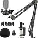 Razer Seiren Mini Boom Arm Mic Stand with Pop Filter, Shock Mount, Upgraded Heavy Duty Clamp, Adjustable Suspension Scissor Boom Arm Stand for Razer Seiren Mini USB Streaming Microphone Frgyee