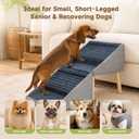 2-in-1 Dog Ramp Ottoman, 17.32" Wooden Pet Stairs for Couch