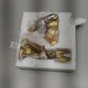 DN DECONATION Easter Decorations Bunny Figurines Set of 2 - Rabbit Statues Fur Textured Farmhouse Spring Home Decor, Gold & Brown Resin Easter Tabletop Vintage Decor for Shelf, Mantel, Coffee Table