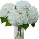 4Pcs Real Touch White Hydrangea Artificial Flowers 19.6Inch Faux Hydrangea Flowers for Home Decor Party Floral Arrangements Wedding Bouquets Centerpieces Decor