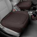 2 Pack Leather Front Car Seat Cover Bottom Car Seat, Anti-Slip and Full Wrap Driver Seat Protectors with Storage Pocket, Luxury Waterproof Bottom Auto Seat Cushion Pad Mat for Most Vehicles(Coffee)