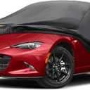 Kayme 7 Layers Car Cover Custom Fit for Mazda Miata MX-5 MX5 (1990-2025) Waterproof All Weather for Automobiles, Outdoor Full Cover Rain Sun UV Protection.Black