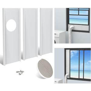LBG Products Dryer Vent Window Kit for 4" Diameter Dryer Vent Hose,Adjustable Window Seal Plates Kit for Sliding Windows and Hung Windows,with Insulating Foam Seal Strip,Up to 47 inches