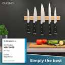 Magnetic Knife Holder for wall, 16" no drilling required, includes self-adhesive tape, extra strong for holding knives – Awarded magnet strip – Oak