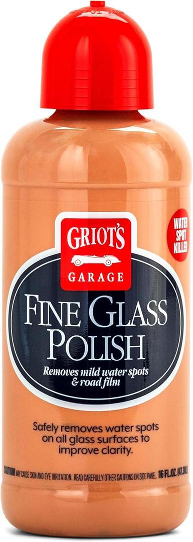Griot's Garage Fine Glass Polish, Car Window, Windshield Polishing Cleaner for Automotive and Home, Removes Stains and Water Spots, 11017, 16 oz