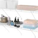 HAUSHOF Closet Shelves Wall Mounted 2-Pack, 4ft x 16in White Metal Wire Shelving for Laundry Room, Closet, Basement Organization and Storage
