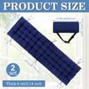 Kigley 2 Set 67'' x 21'' Chaise Lounge Cushions for Outside Bench Cushions for Outdoor Furniture Chaise Lounge Pads Outdoor with Headrest 8 Ties, Navy Blue, 67 x 21 x 3.2 inches