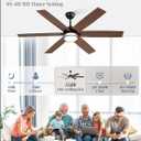 Fanbulous 60 Inch Ceiling Fans with Lights, Farmhouse Large Ceiling Fans with Remote, Black&Brown Modern Ceiling Fan with LED Light, Quiet DC Motor for Living Room, Bedroom, Kitchen, Indoor