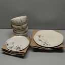 Corona Dinnerware Set 11– piece, Plates and Bowls Set, Ceramic Sets for 4, Microwave and Dishwasher Safe, Orion Reactive Glaze