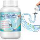 Drain Clog Remover, Hair Drains Clog Remover, Crystal Lye Drain Opener Unclog Bathroom and Kitchen Sinks, Drains, Shower Pipes, Removes Hair, Soap Scum, Blockages, 260g