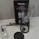 Mueller Smoothie Blender for Smoothies - Personal Blender for Shakes, Frozen Drinks, Baby Food & More, 15oz Travel Cup and Lid, Durable Stainless Steel Blades for Powerful Blending Performance, Black
