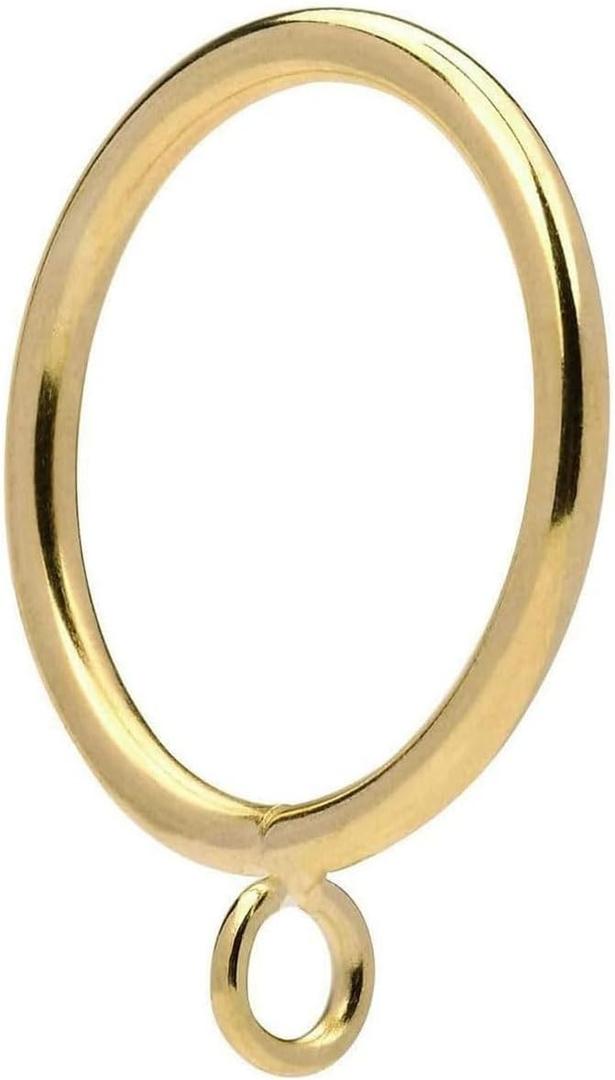 48Pcs 1.5-Inch Inner Diameter Metal Curtain Rings with Eyelets, Fits Up to 1 1/4-Inch Rod,4 mm Diameter Wire (Gold-48pcs)