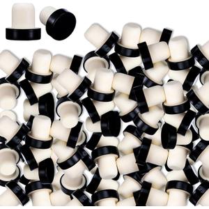 100 Pieces T-shaped Stopper Cork Wine Bottle Stoppers Reusable Wine Sealing Plug for Beer Bottles DIY Craft(Black)