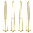 HONG SHENG 36Inch Hairpin Table Legs Golden Set of 4 Desk Legs,1300lbs Load Capacity ， Rodsfor Coffee Table, Night Stand Desk Bench，Desk, Bench Desk Dining End Table Chairs