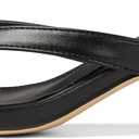 Uacllcau Kitten Heels Sandals for Women Square Open Toe Flip Flops Strappy Heels for Women Sandals Slides (Black) 8