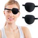 Eye Patch,2pcs Eye Patches for Adults, Medical Eyepatch for Left Right Eye After Surgery, Adjustable Eye Patch for Amblyopia Strabismus Black
