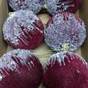 Nature Crafted 6PCS 4inch Burgundy Red Velvet Christmas Ball Ornaments Set, Glitter Shatterproof Christmas Tree Hanging Ornament Flocked Hanging Balls Xmas Wreath Garland Holiday Wedding Party