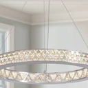 4-Lights Modern Crystal Chandeliers for Kitchen Island LED Dimmable Pendants Lighting Fixture LED Ceiling Light for Dining Room