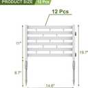 Fence Privacy Screen 12 Pack Garden Fence Panels Plastic Dog Fence Outdoor No Dig Fencing with Stakes Air Conditioner Trash Can Pool Equipment Enclosure for Outside Backyard Patio, White