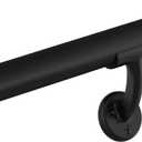 Meranti Aluminum Handrail for Indoor or Outdoor Steps and Stairs Hand Rails for Elderly DIY Complete Stair Railing Kit (AHR, Black Textured, 4' Length)